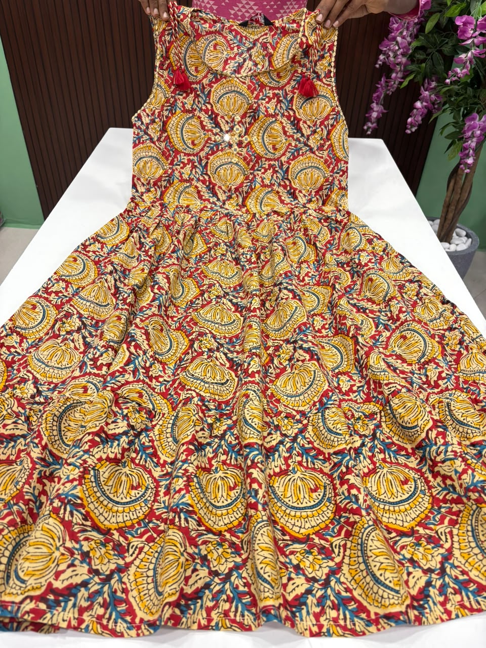 SS8132 Kalamkari Printed Cotton Frock
