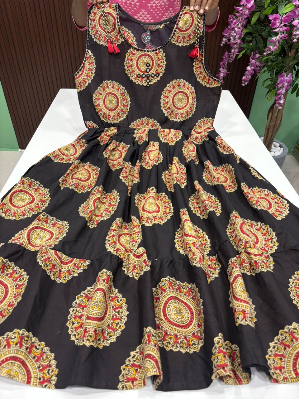 SS8131 Kalamkari Printed Cotton Frock