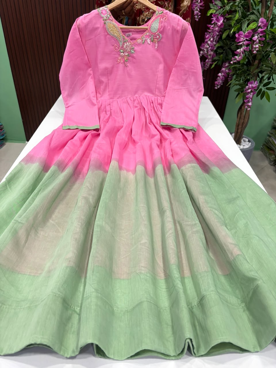 SS8214 Chanderi  Flared Gown