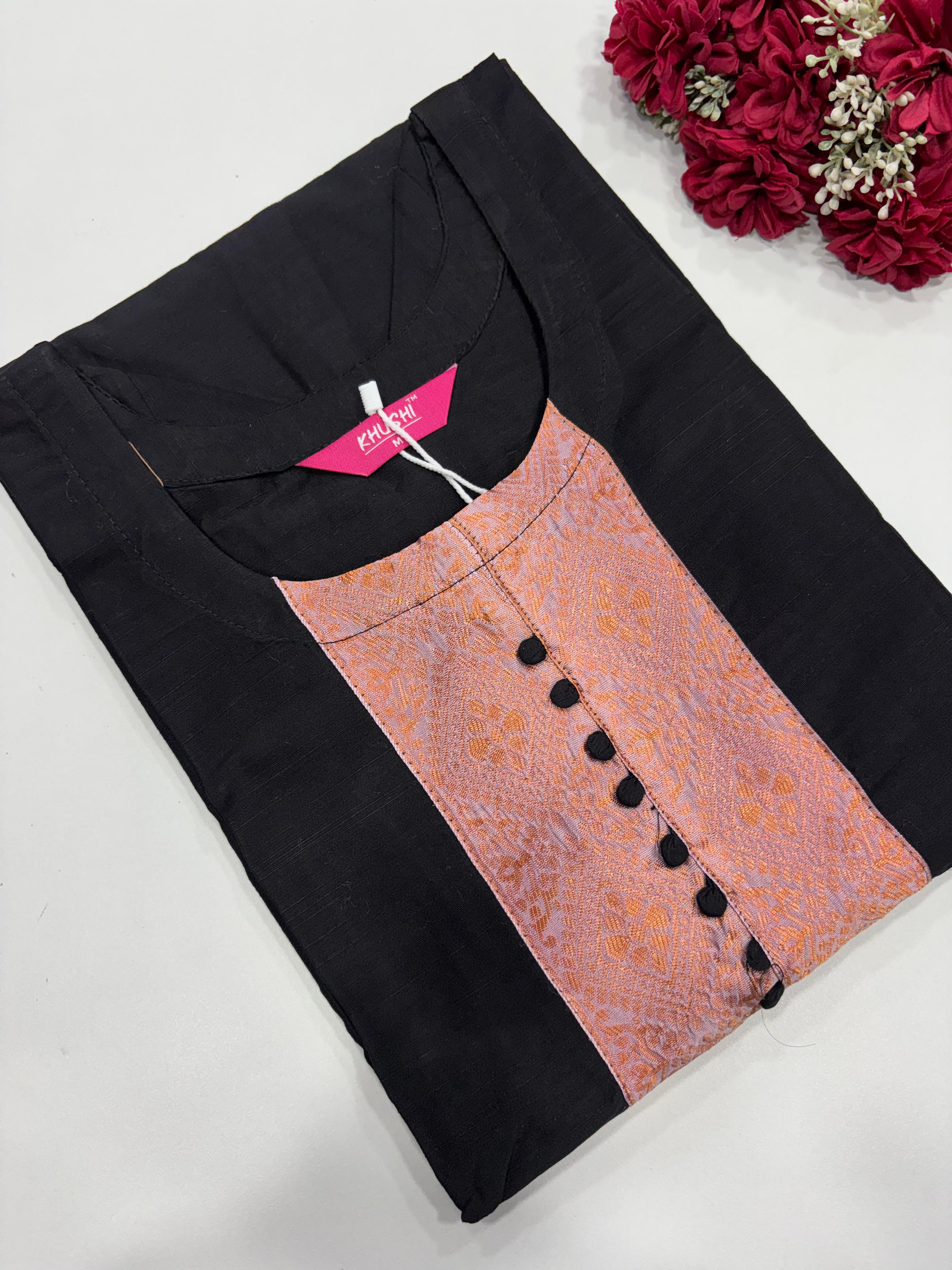 SS2881 Semi Raw Silk Kurti