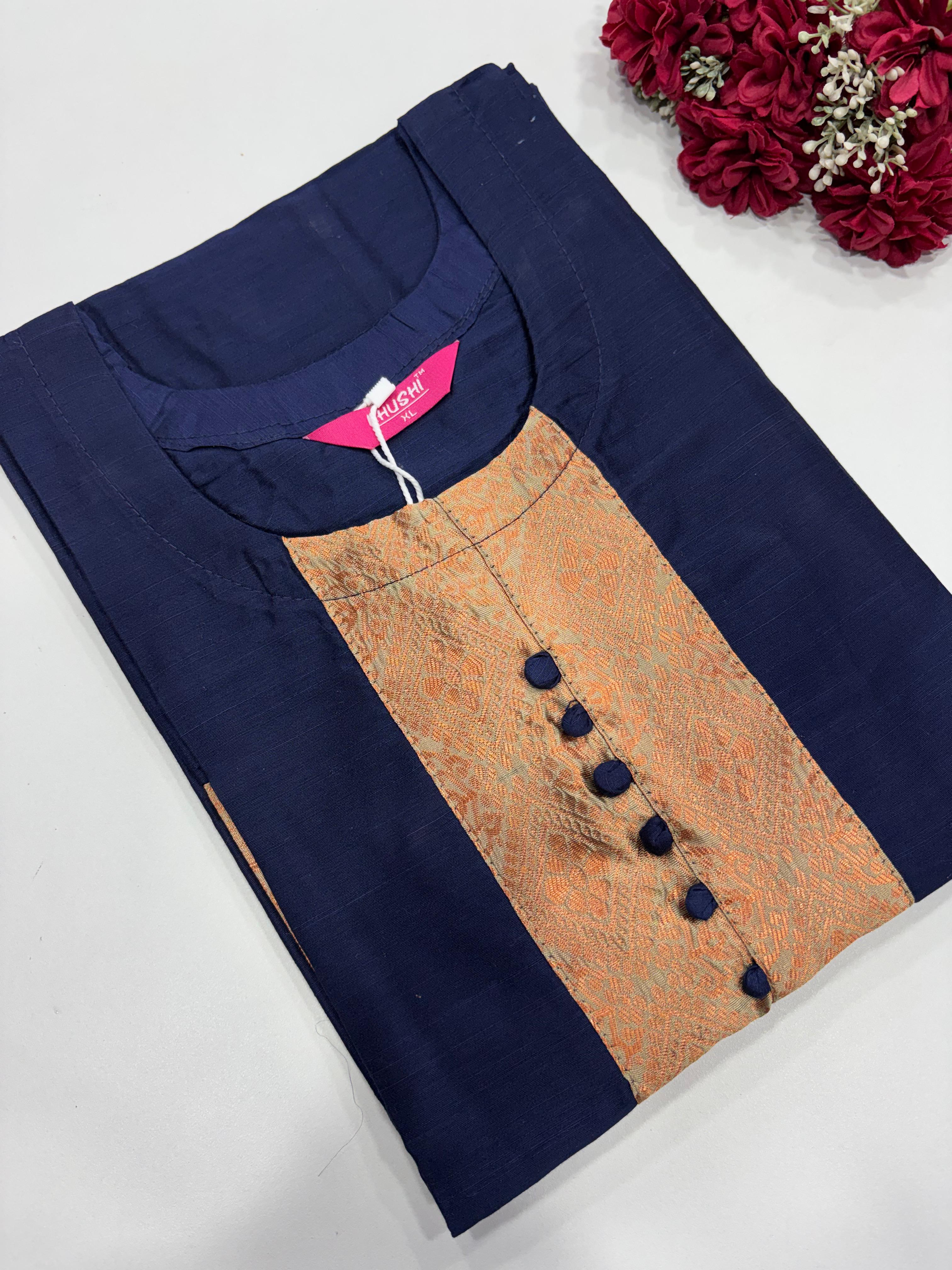 SS2880 Semi Raw Silk Kurti