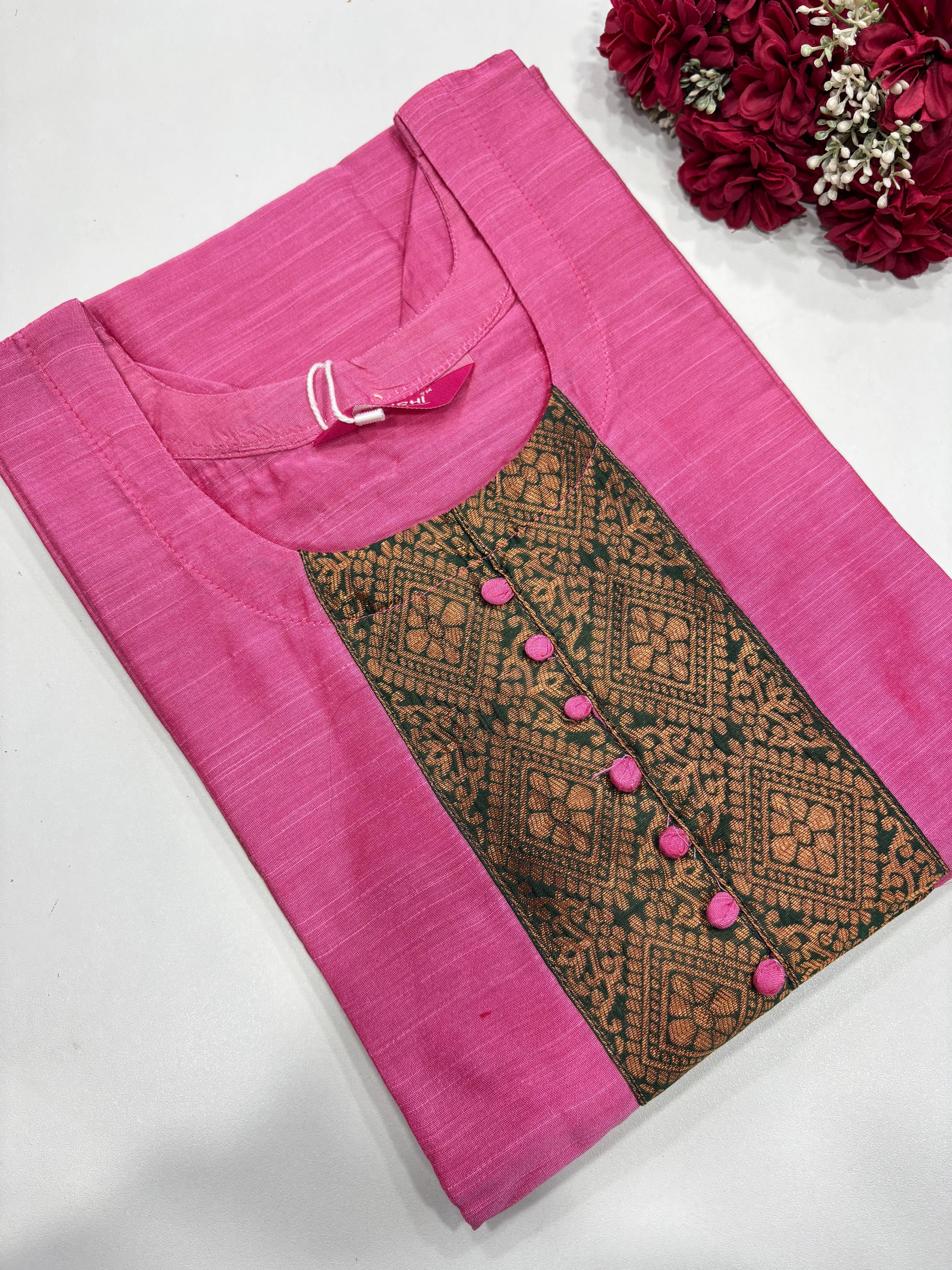 SS2899 Semi Raw Silk Kurti