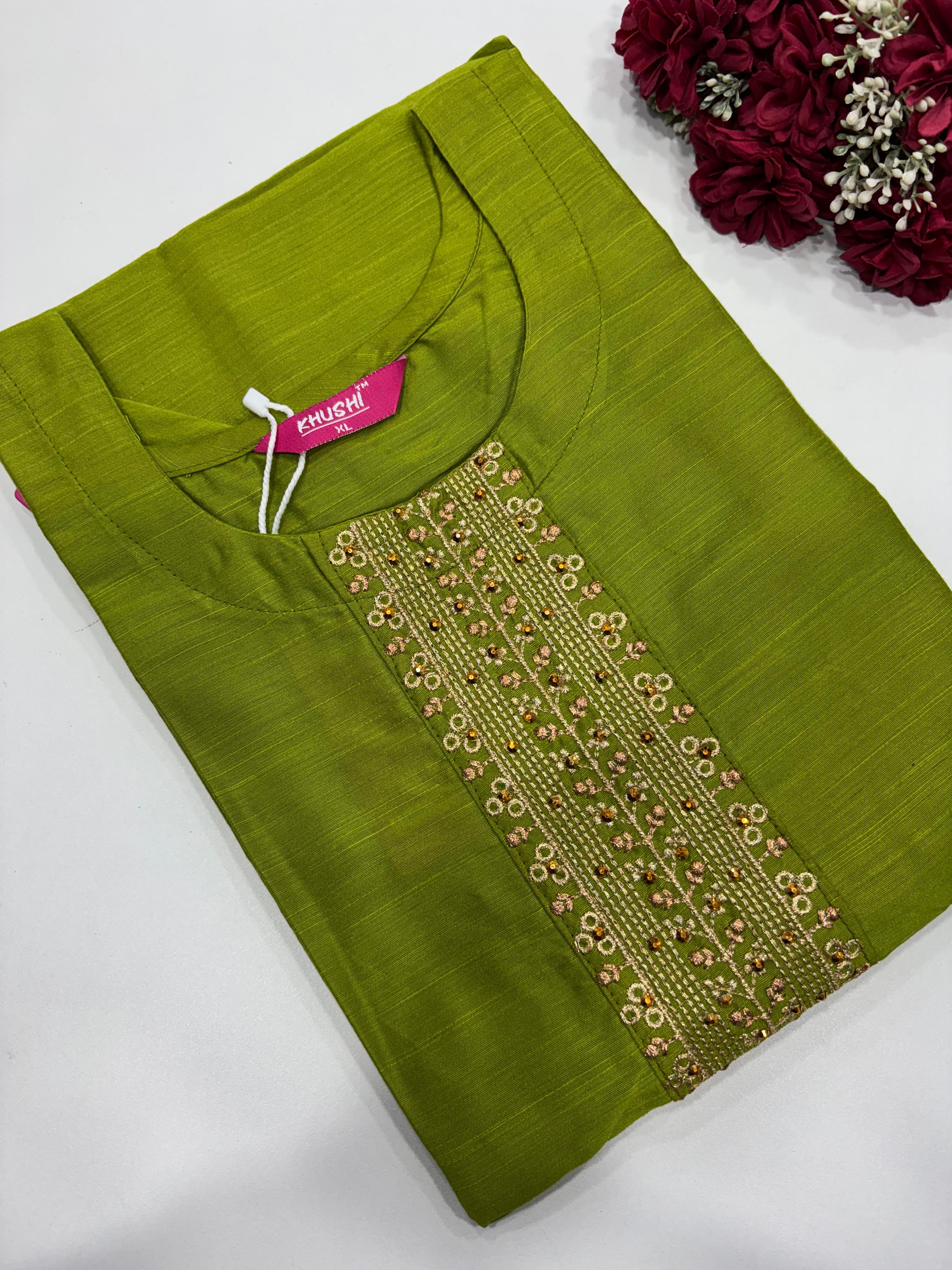 SS2897 Semi Raw Silk Kurti