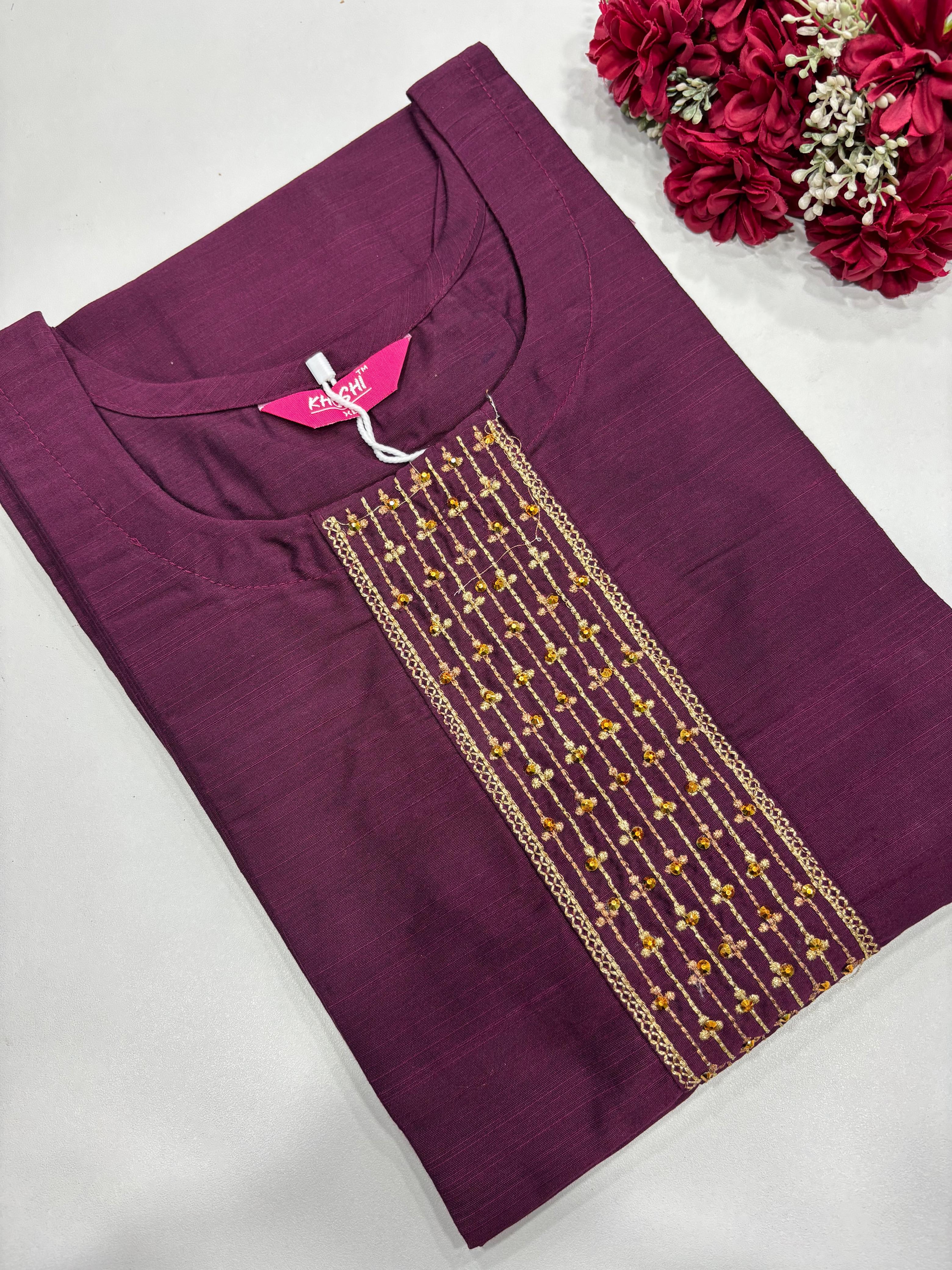 SS2898 Semi Raw Silk Kurti