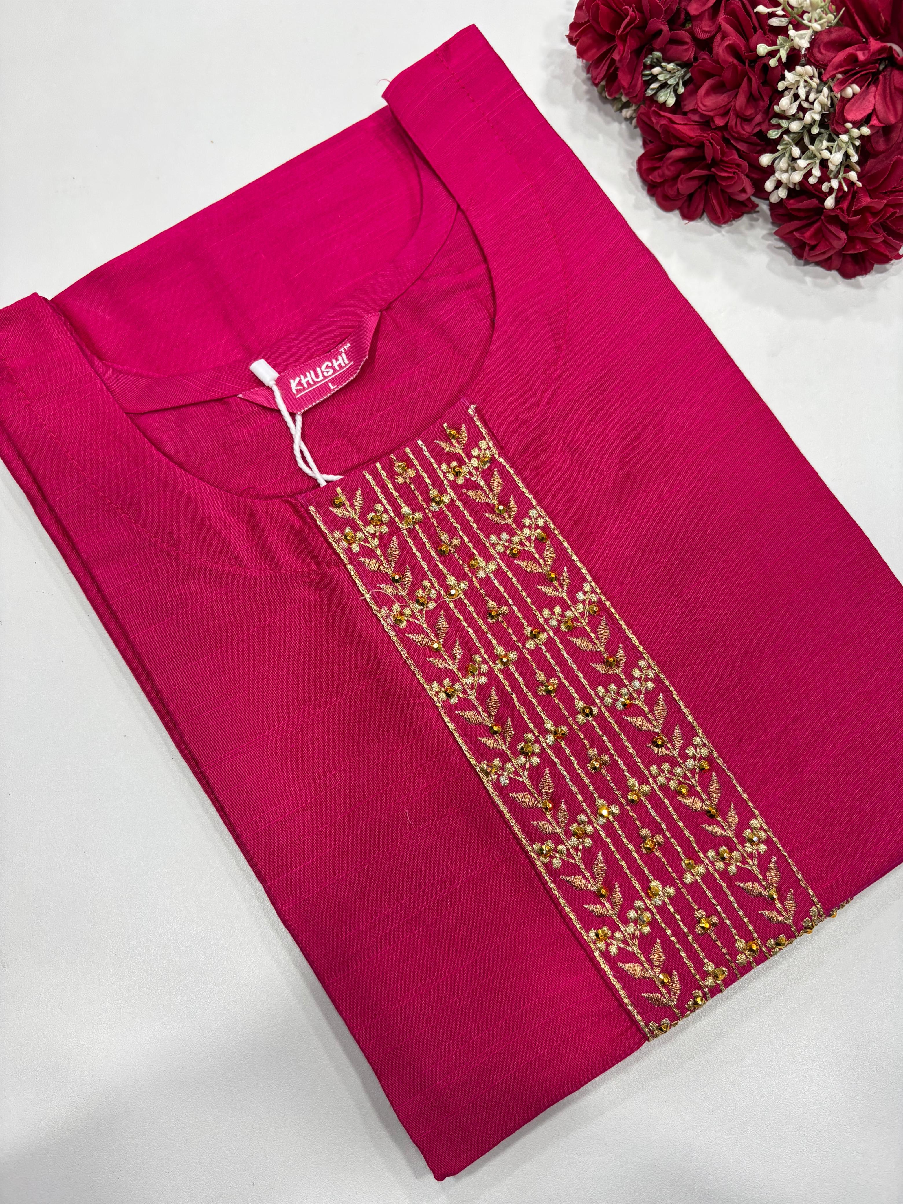 SS2902 Semi Raw Silk Kurti