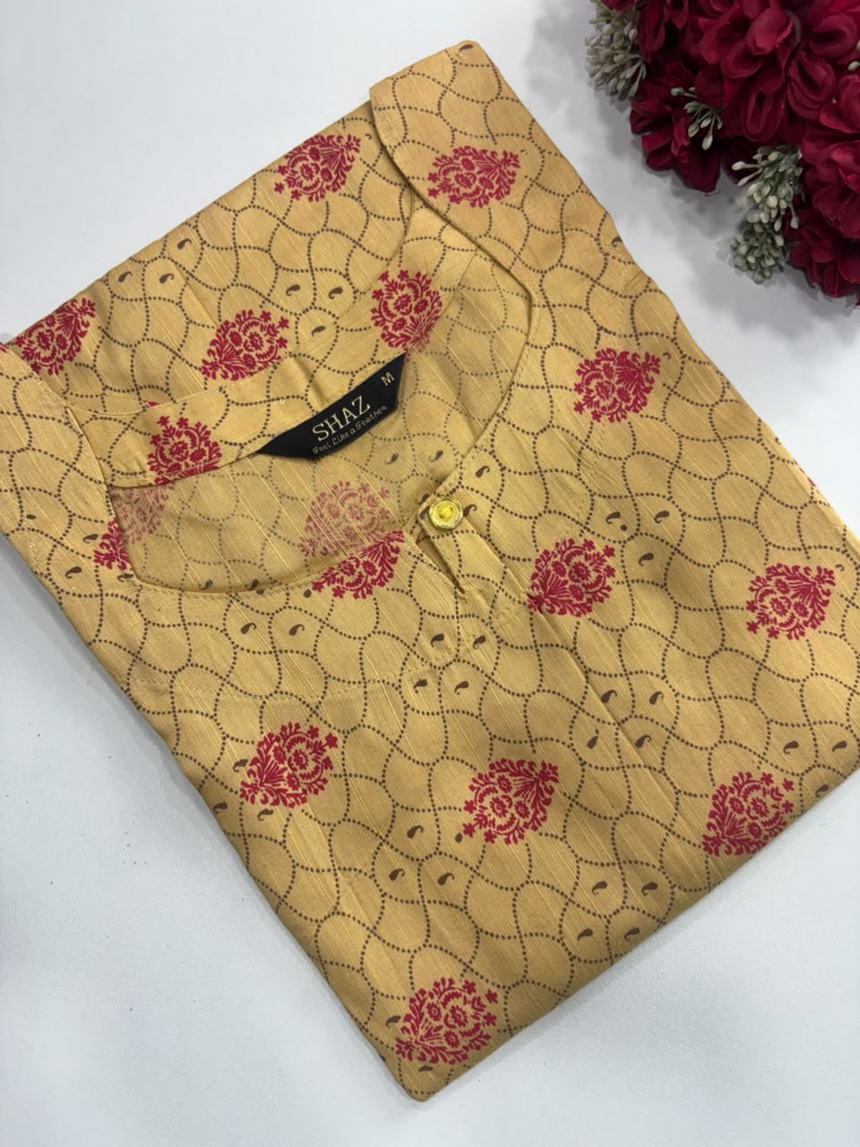 Silk Printed Side Open Kurti