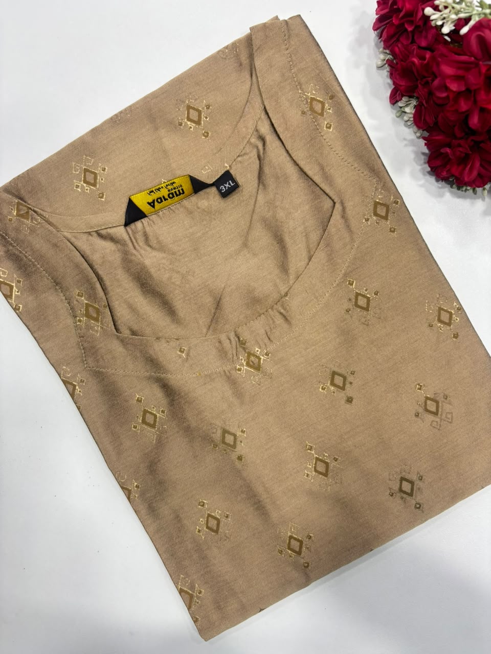 Silk Printed Side Open Kurti