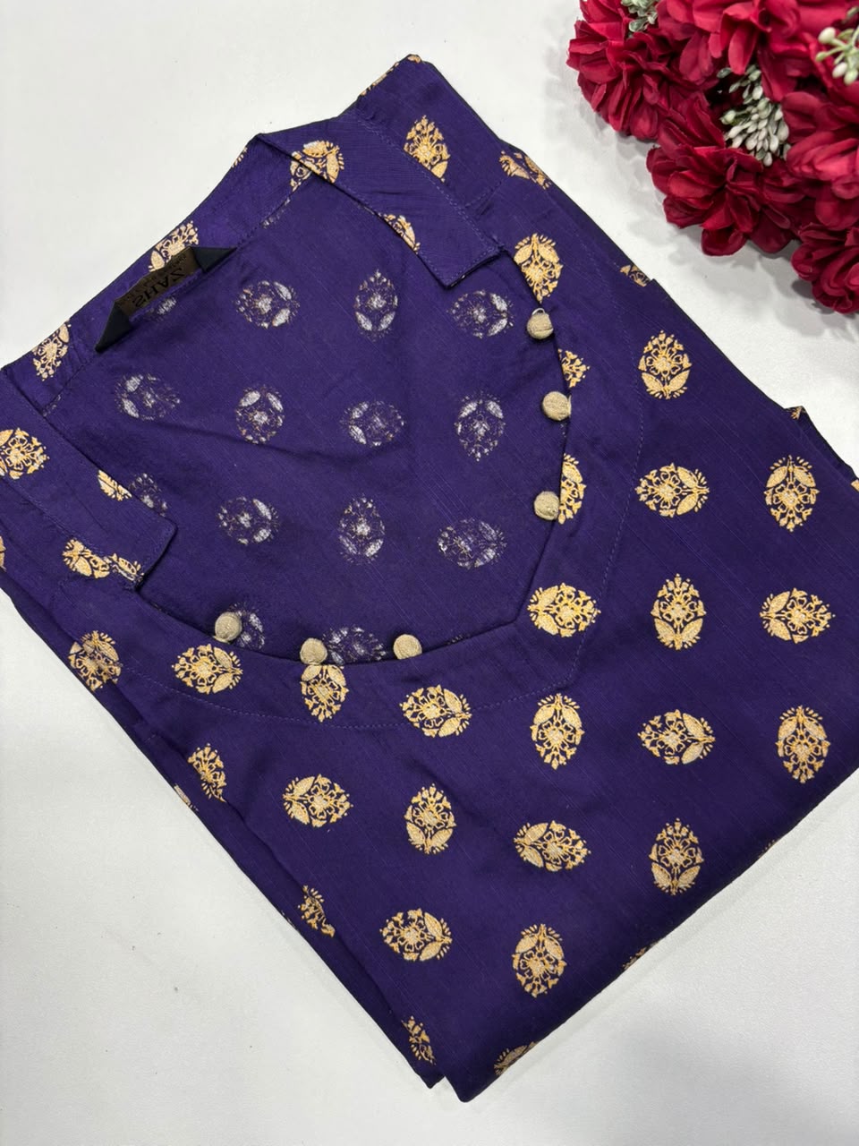 Silk Printed Side Open Kurti