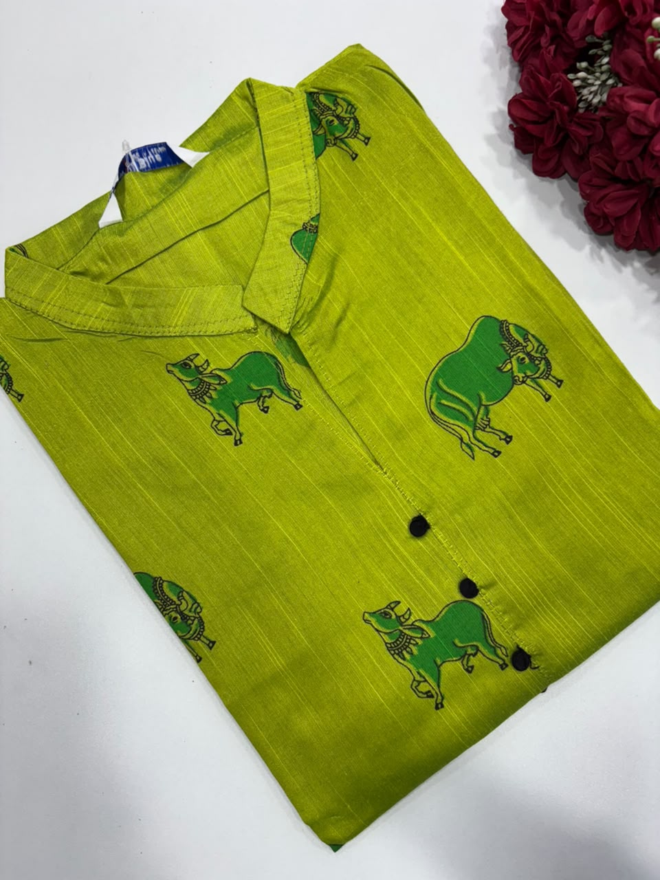 Silk Printed Side Open Kurti