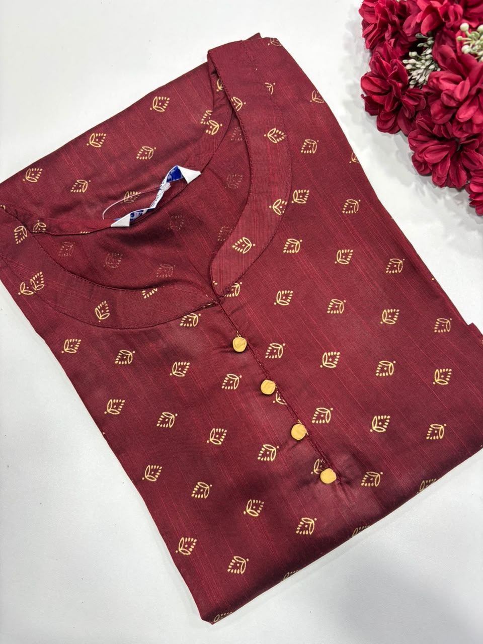 Silk Printed Side Open Kurti