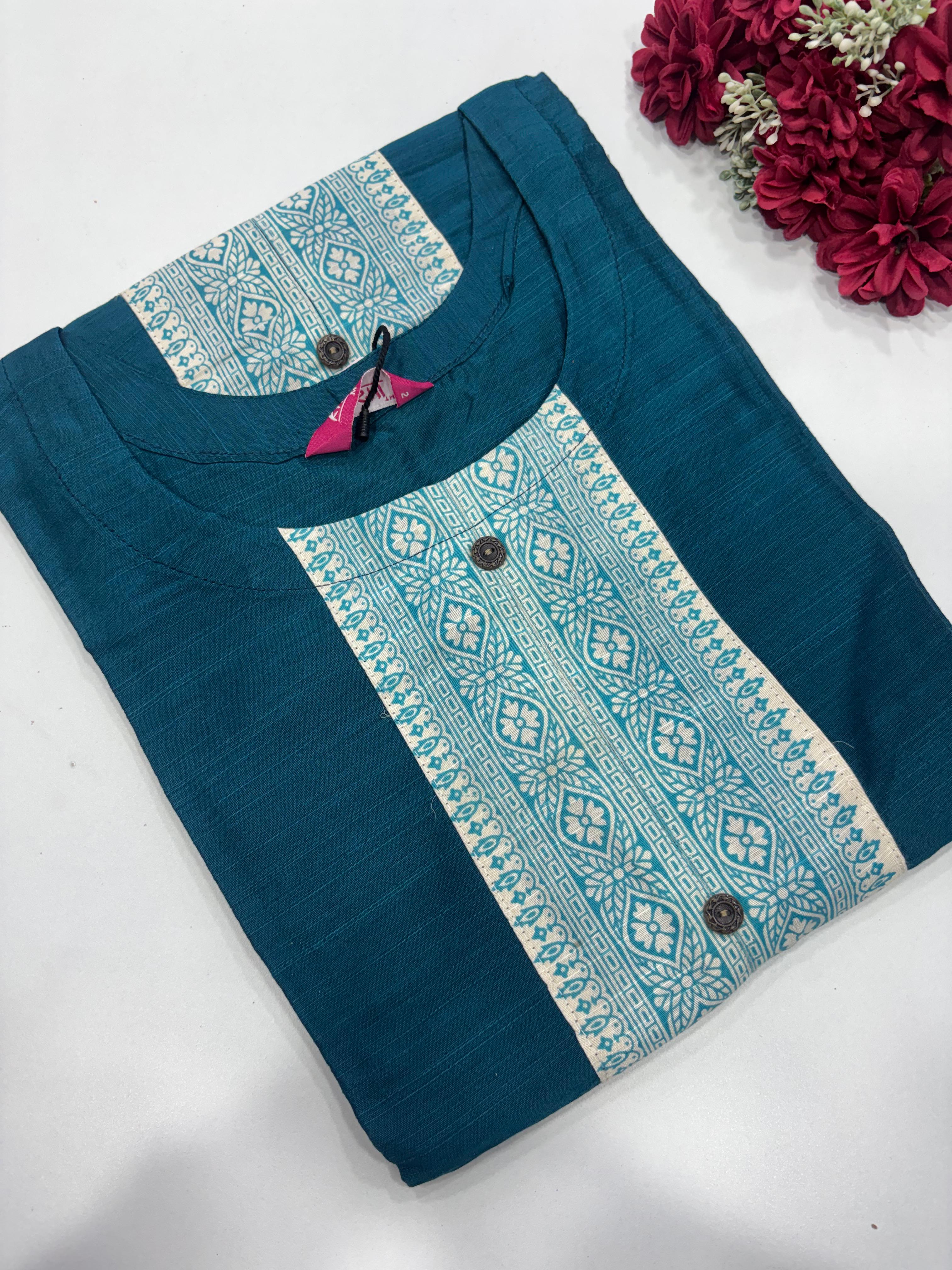 Semi Raw Silk Kurti