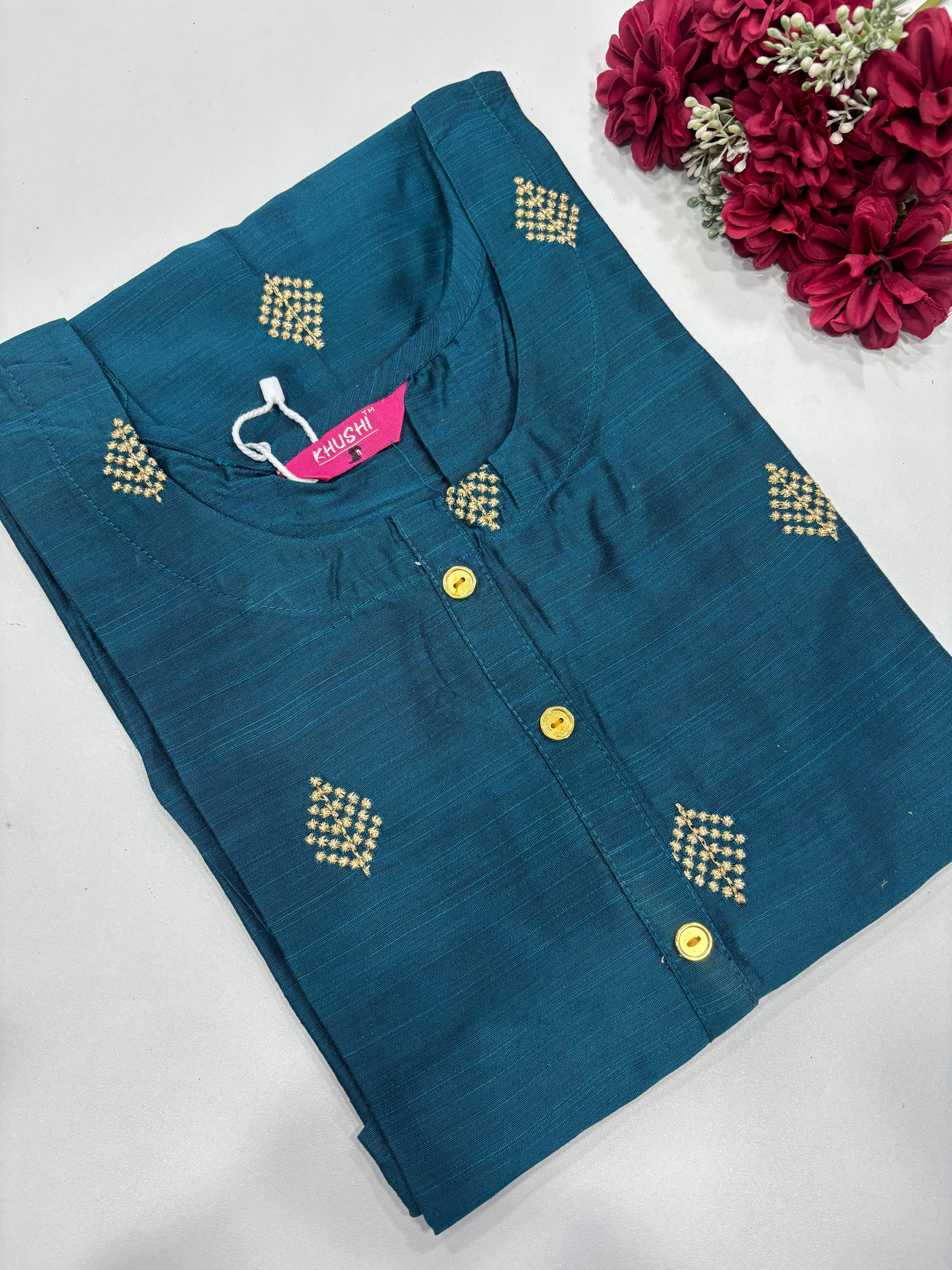 Semi Raw Silk Kurti