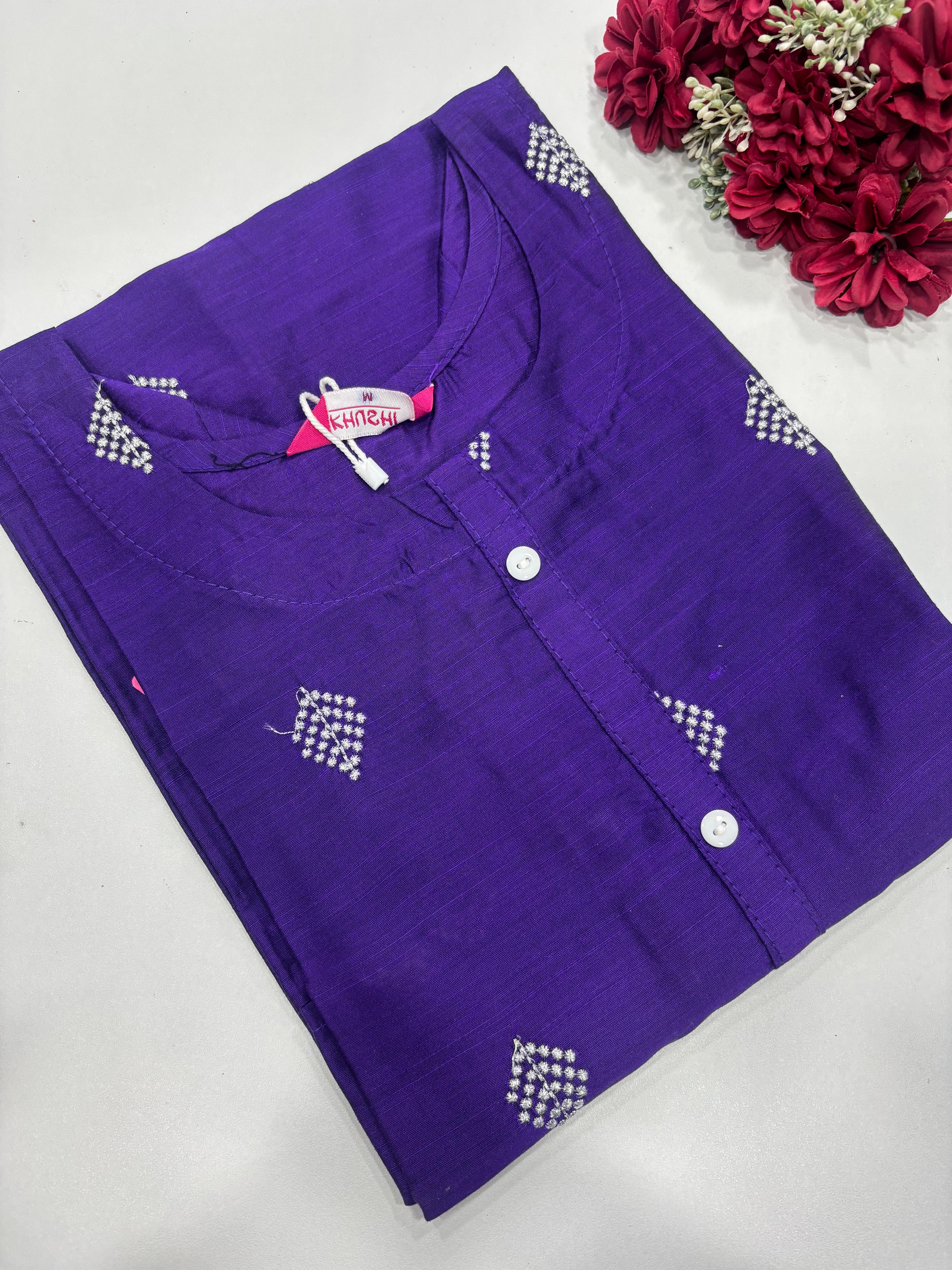 Semi Raw Silk Kurti