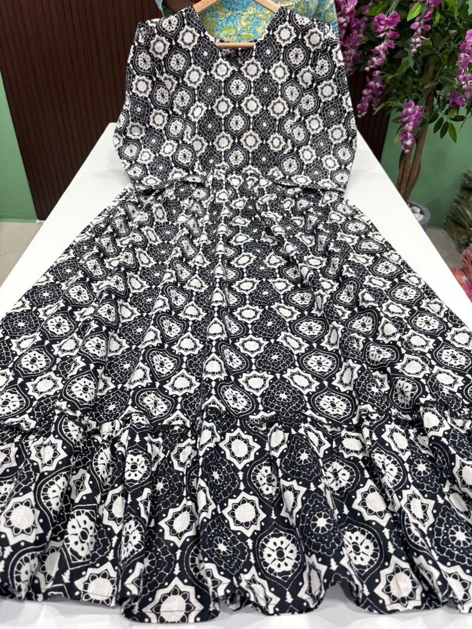 SS8373 Cotton Printed Tiered Maxi