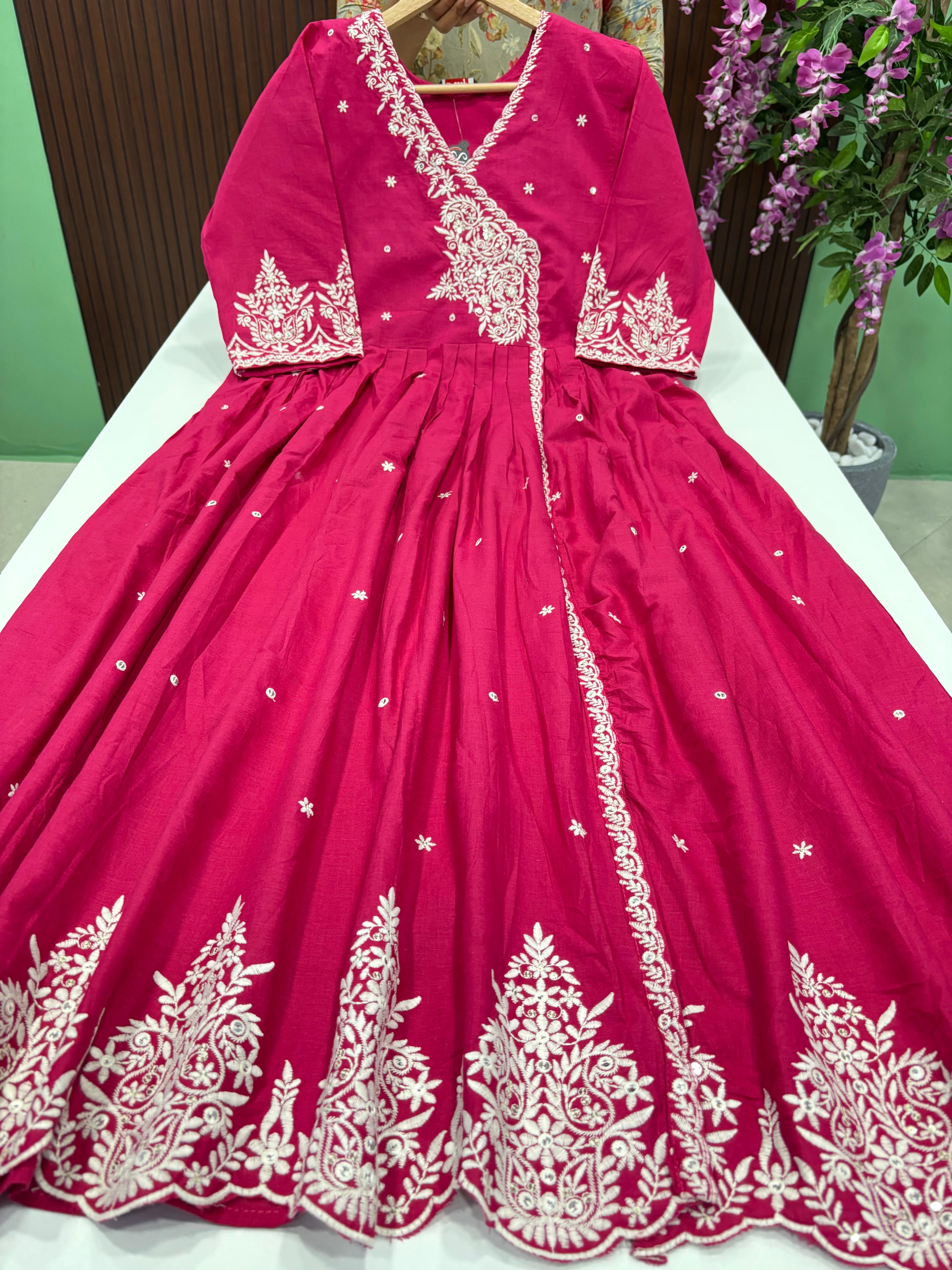 SS8419 Mul Cotton Embroidered Anarkali