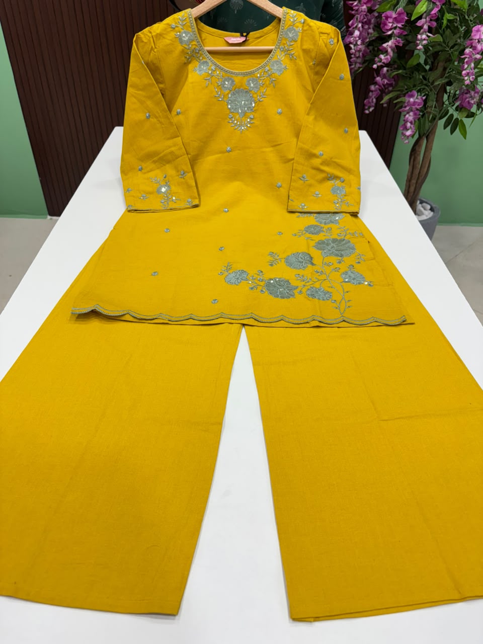 SS8488 Trendy Embroidered Cotton Co-ord Set