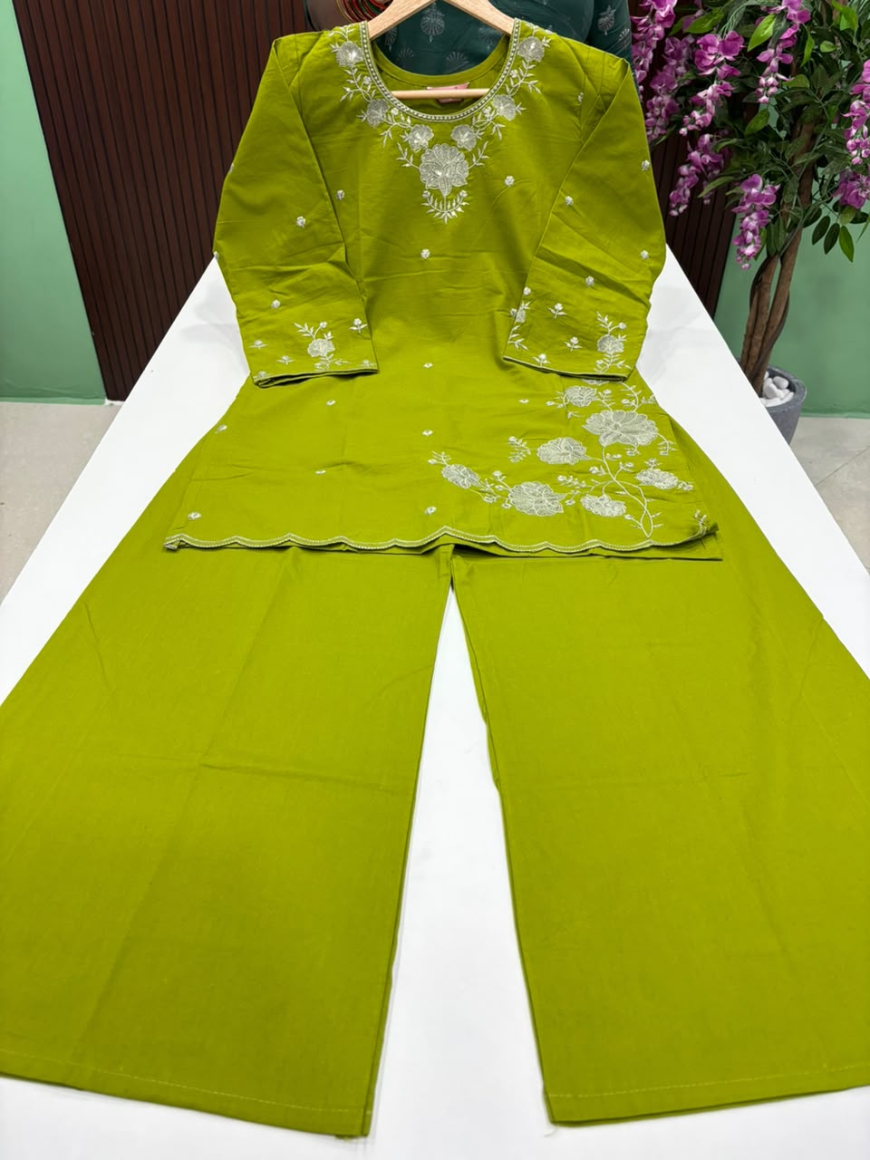 SS8491 Trendy Embroidered Cotton Co-ord Set