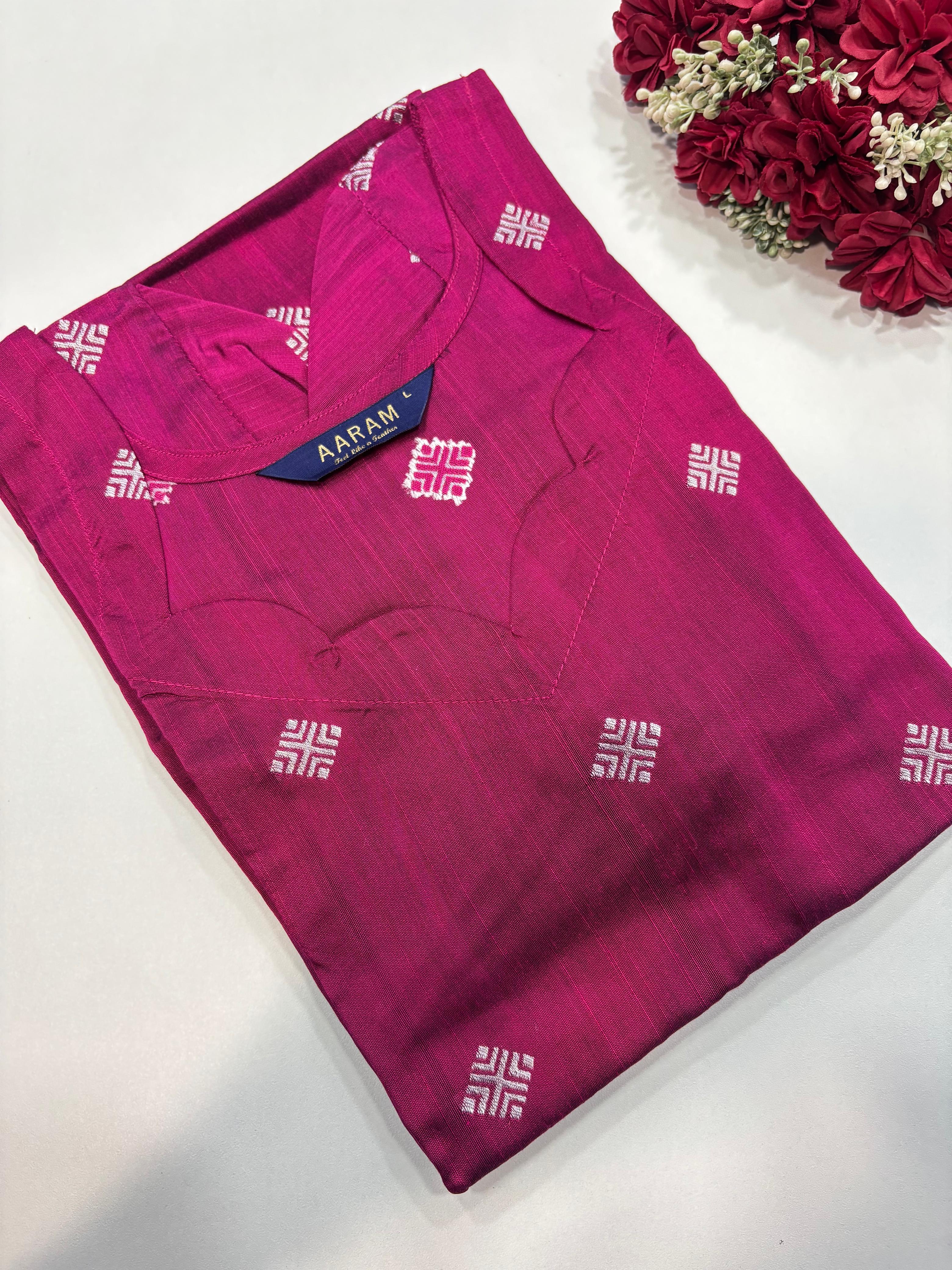 SS8475 Ethnic Raw Silk Kurti