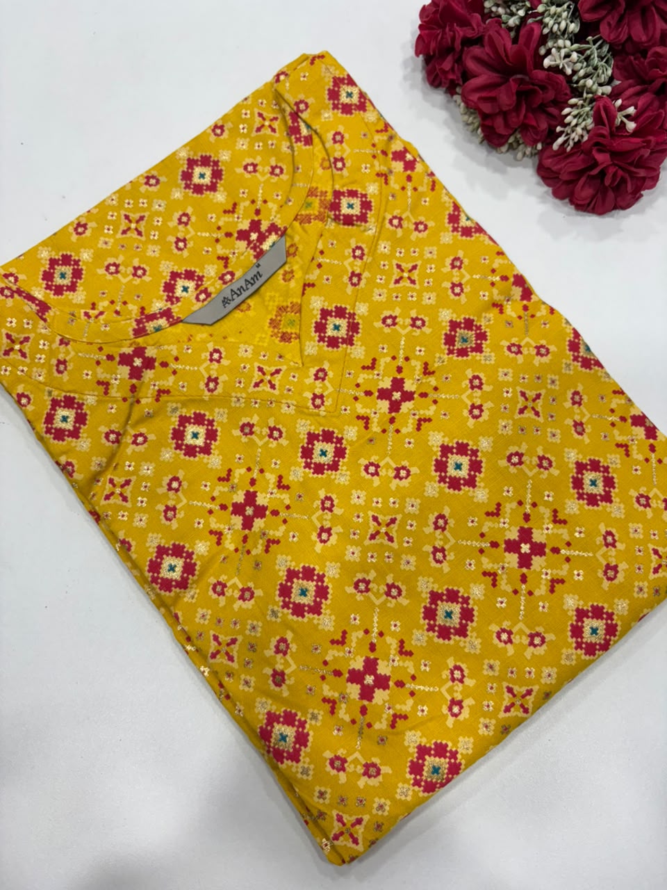 SS8606 Roman Silk Side Open Kurti