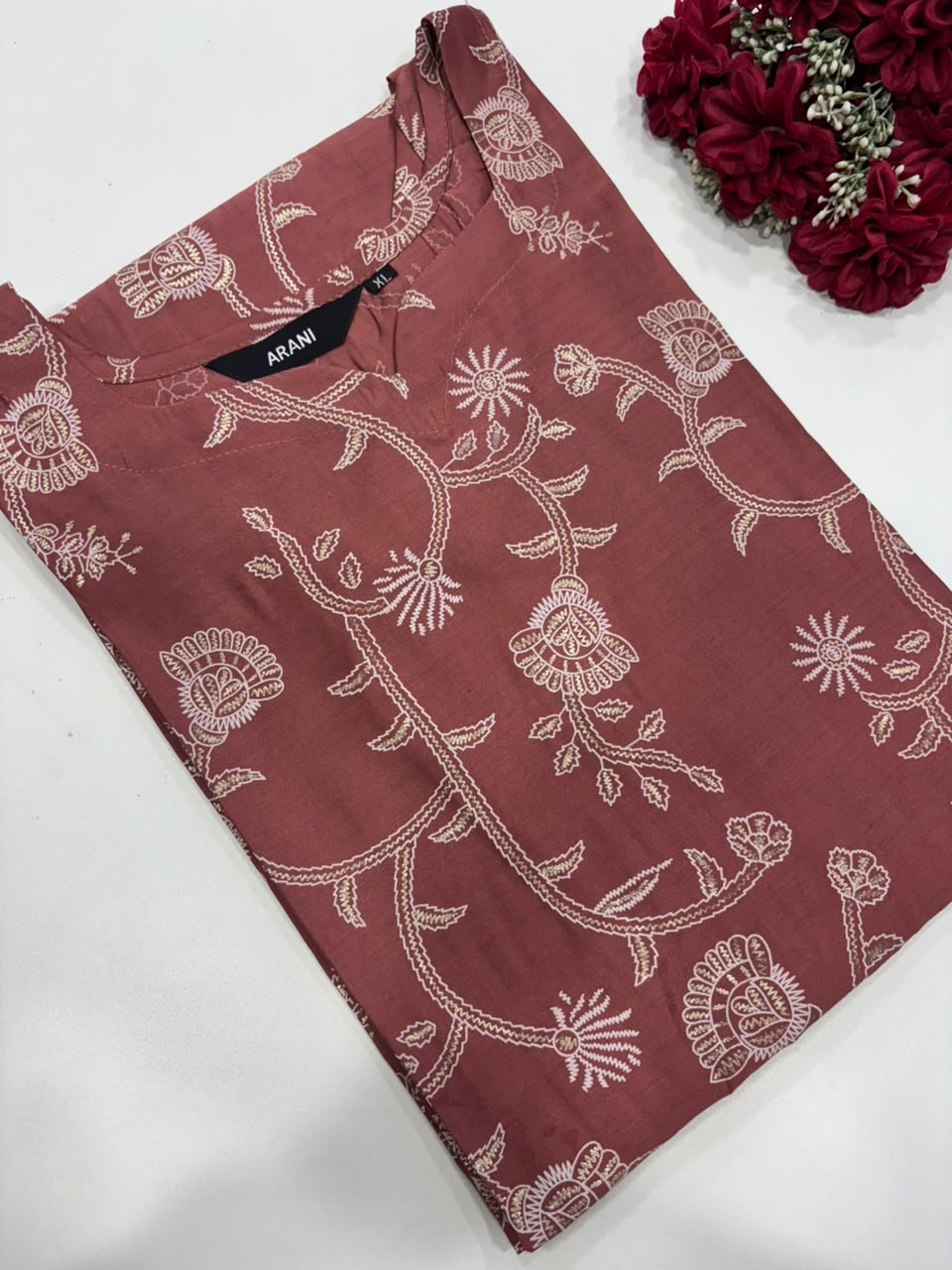 SS8605 Roman Silk Side Open Kurti