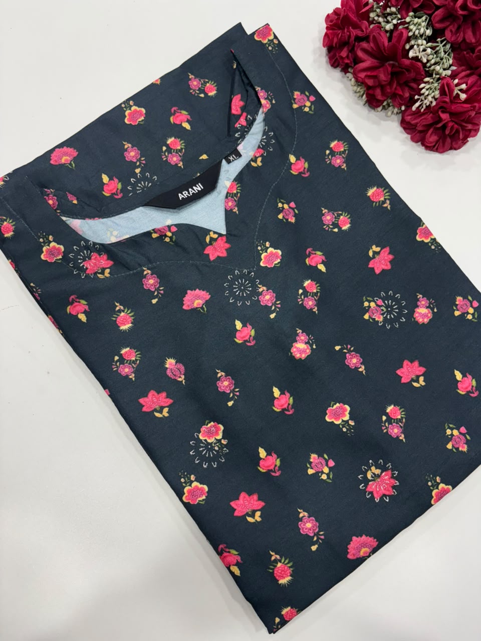 SS8610 Roman Silk Side Open Kurti