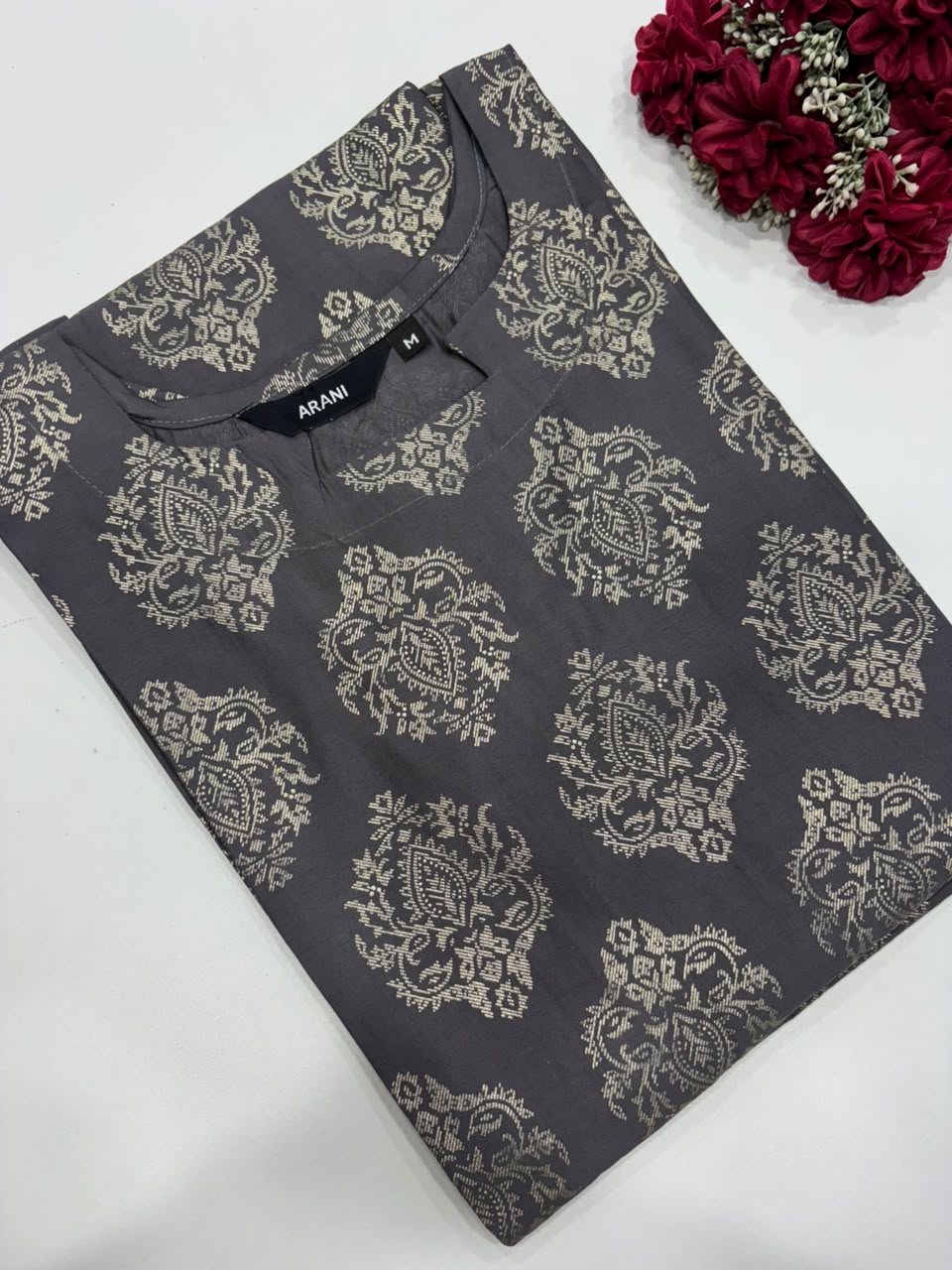 SS8608 Roman Silk Side Open Kurti