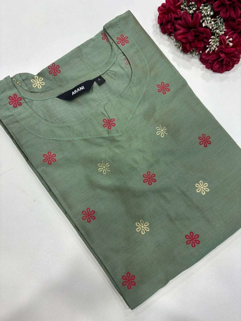 SS8609 Roman Silk Side Open Kurti