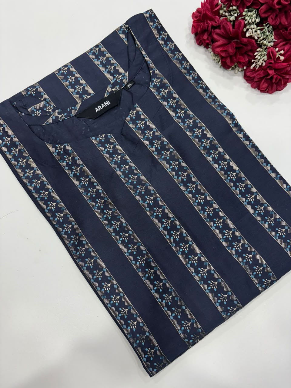 SS8596 Roman Silk Side Open Kurti