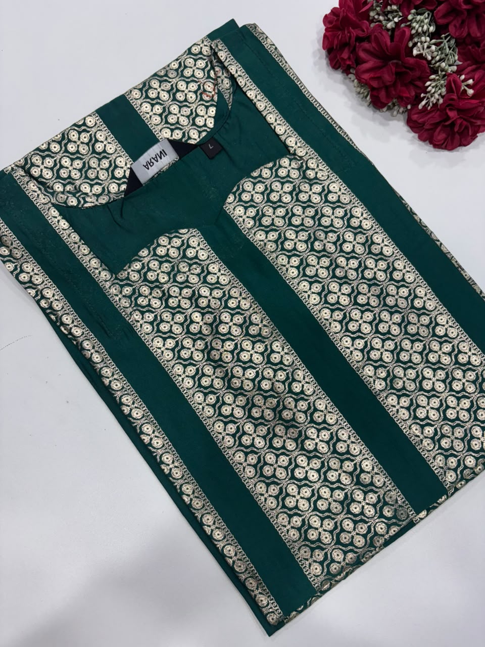 SS8611 Roman Silk Side Open Kurti