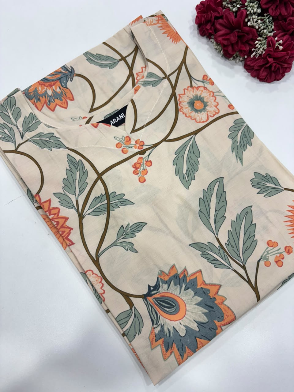 SS8597 Roman Silk Side Open Kurti