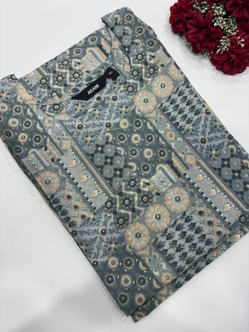 SS8601 Roman Silk Side Open Kurti