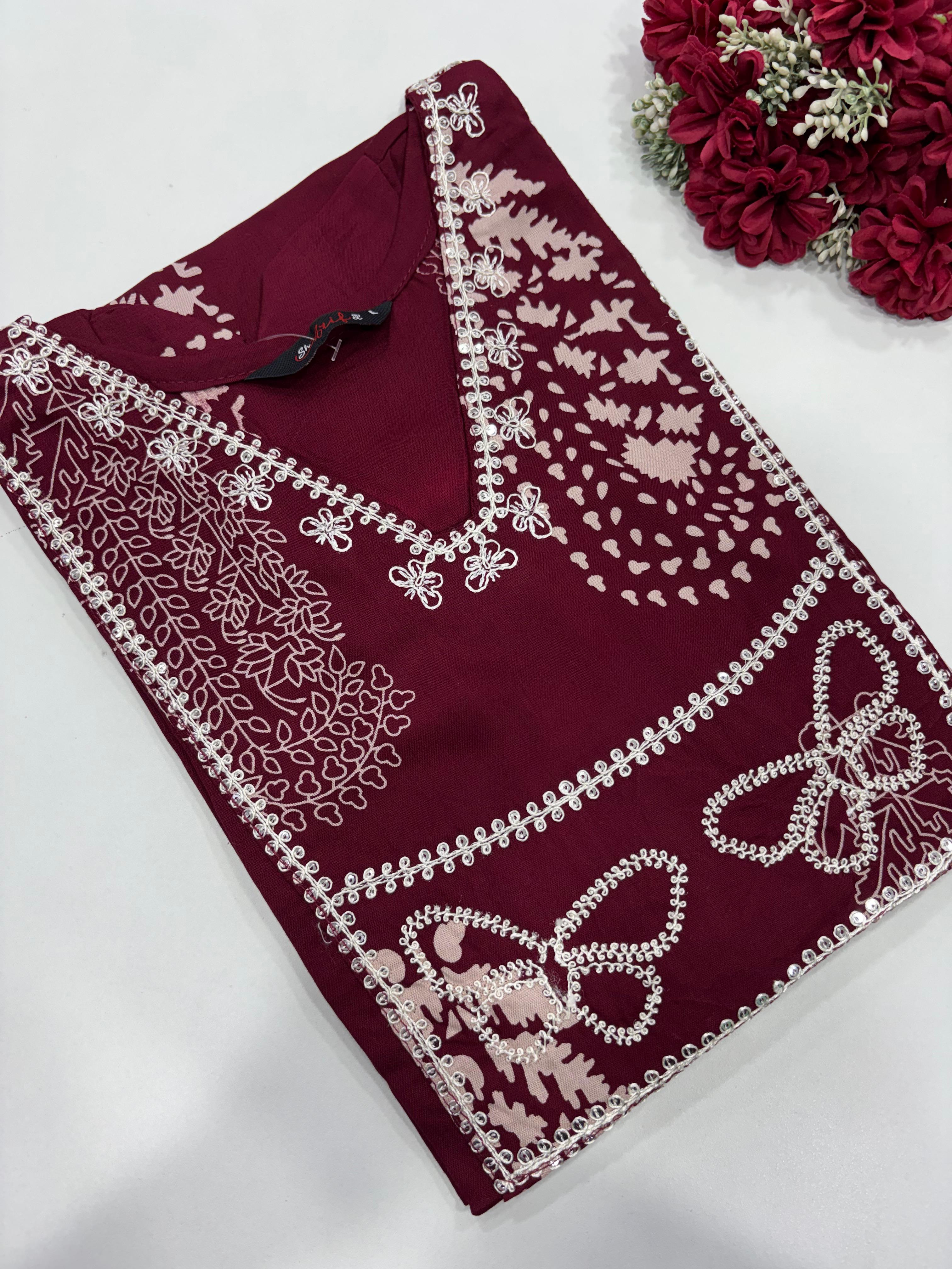 SS8714 Elegant Office Wear Rayon Kurti