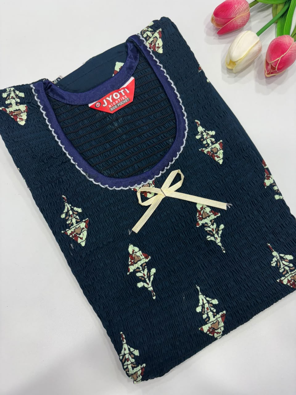 SS8741 Maxi Style Smocked Cotton Nighty
