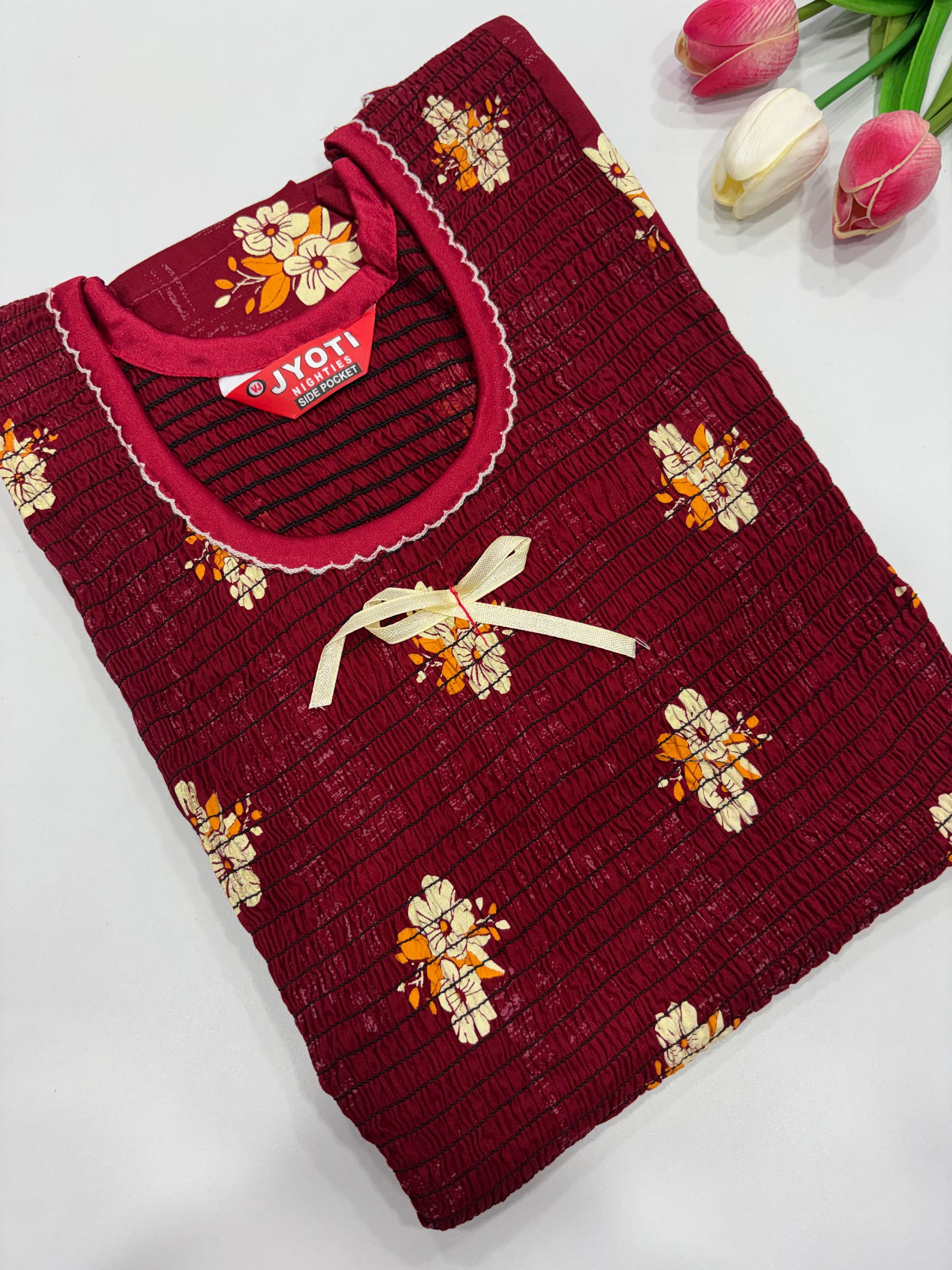 SS8745 Maxi Style Smocked Cotton Nighty