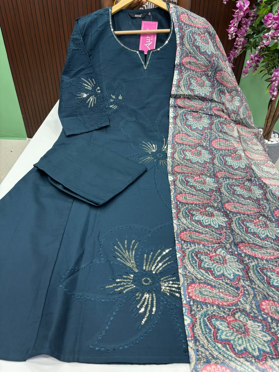 SS8779 Premium Cotton A line Anarkali Suit
