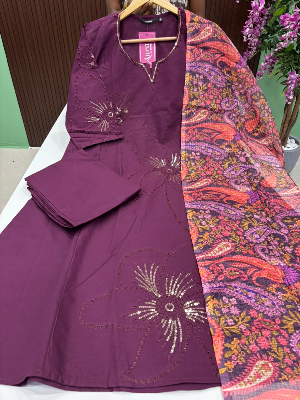 SS8784 Premium Cotton A line Anarkali Suit