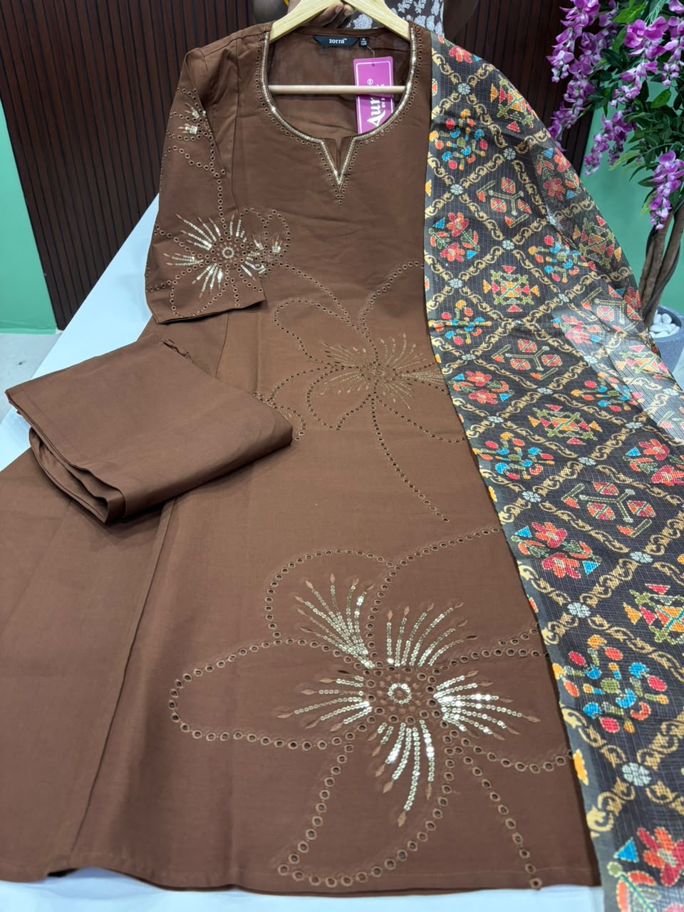 SS8781 Premium Cotton A line Anarkali Suit