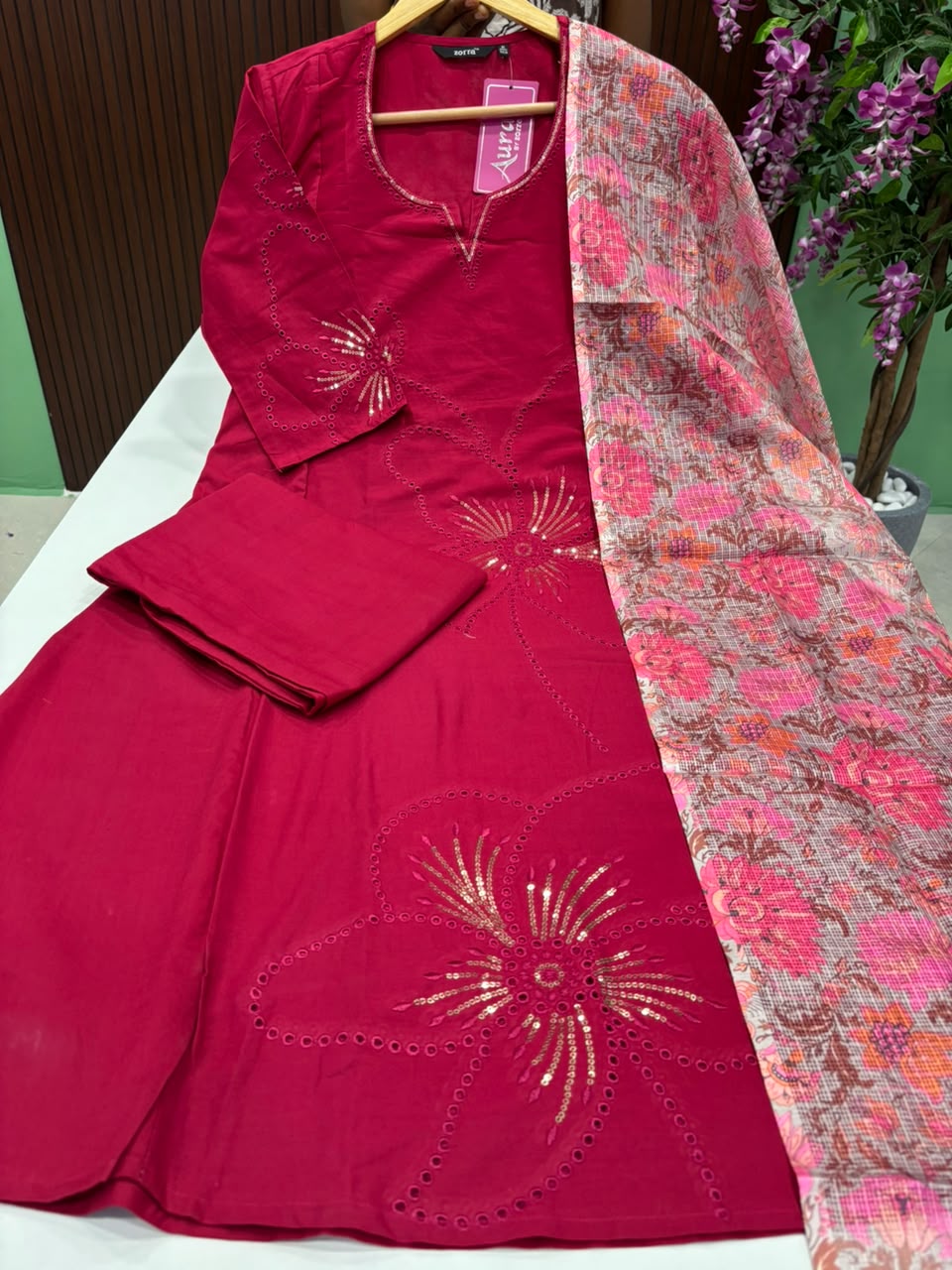 SS8778 Premium Cotton A line Anarkali Suit