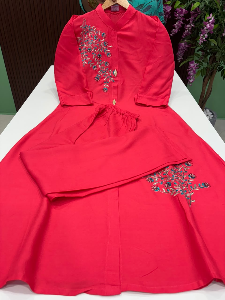 SS8812 Rayon Embroidered Co-ord Set