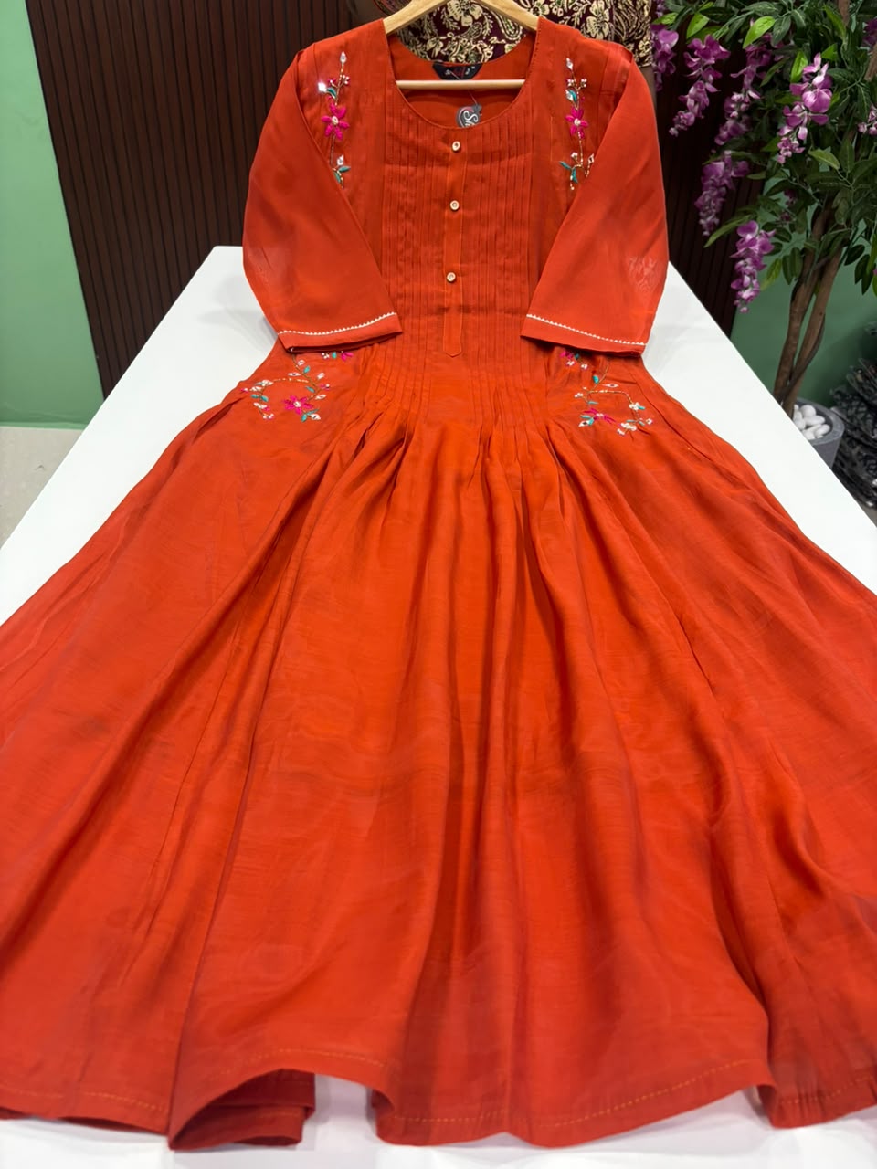 SS8817 Premium Mul Chanderi A Line Anarkali