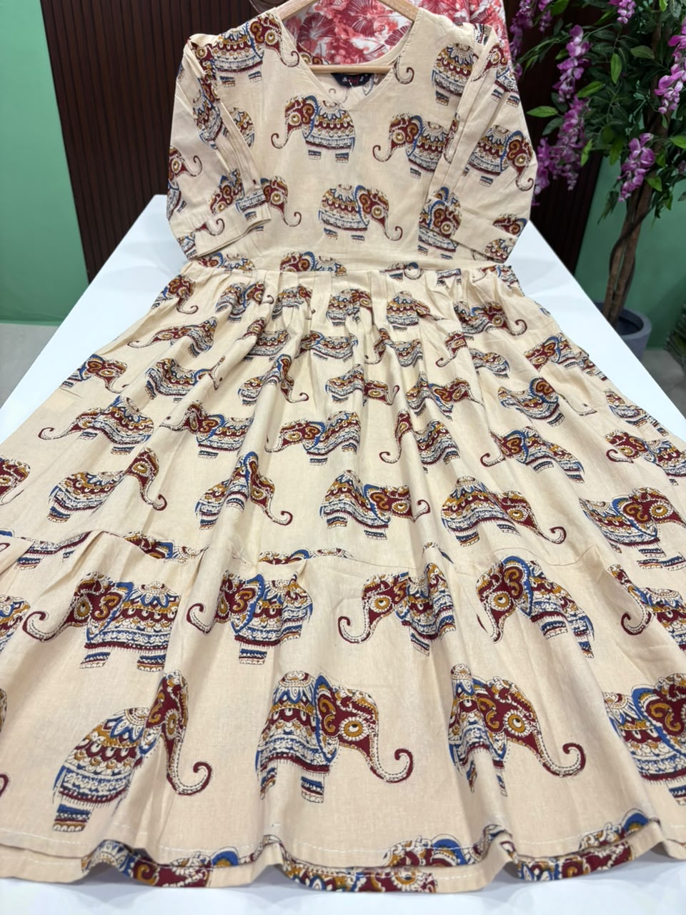SS8821 Kalamkari Printed Cotton Frock