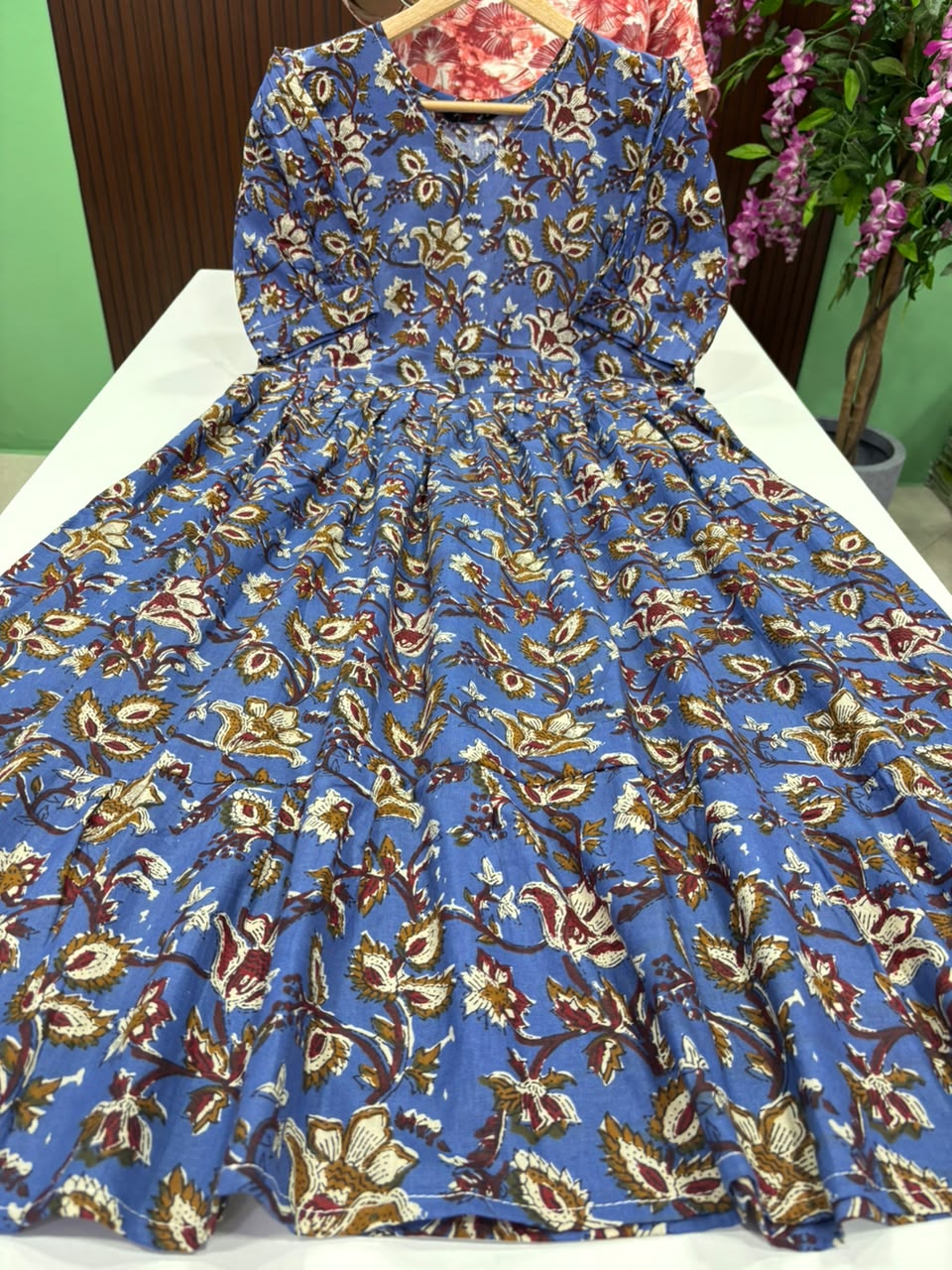 SS8824 Kalamkari Printed Cotton Frock