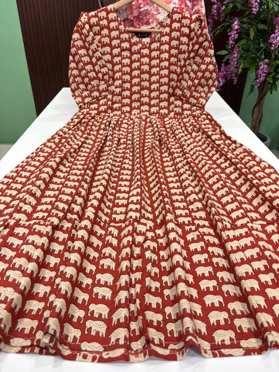 SS8823 Kalamkari Printed Cotton Frock