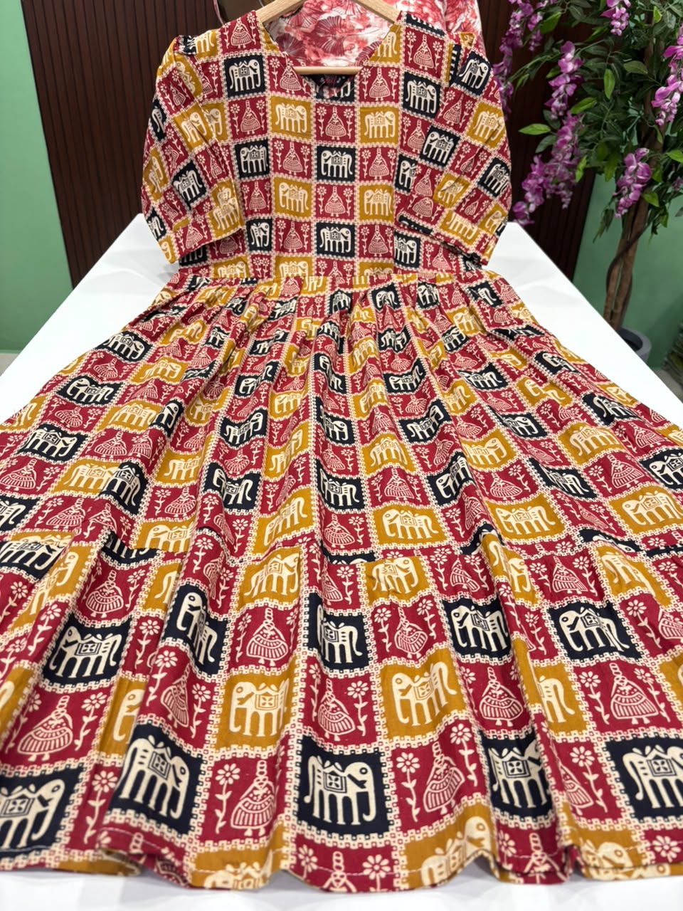 SS8825 Kalamkari Printed Cotton Frock