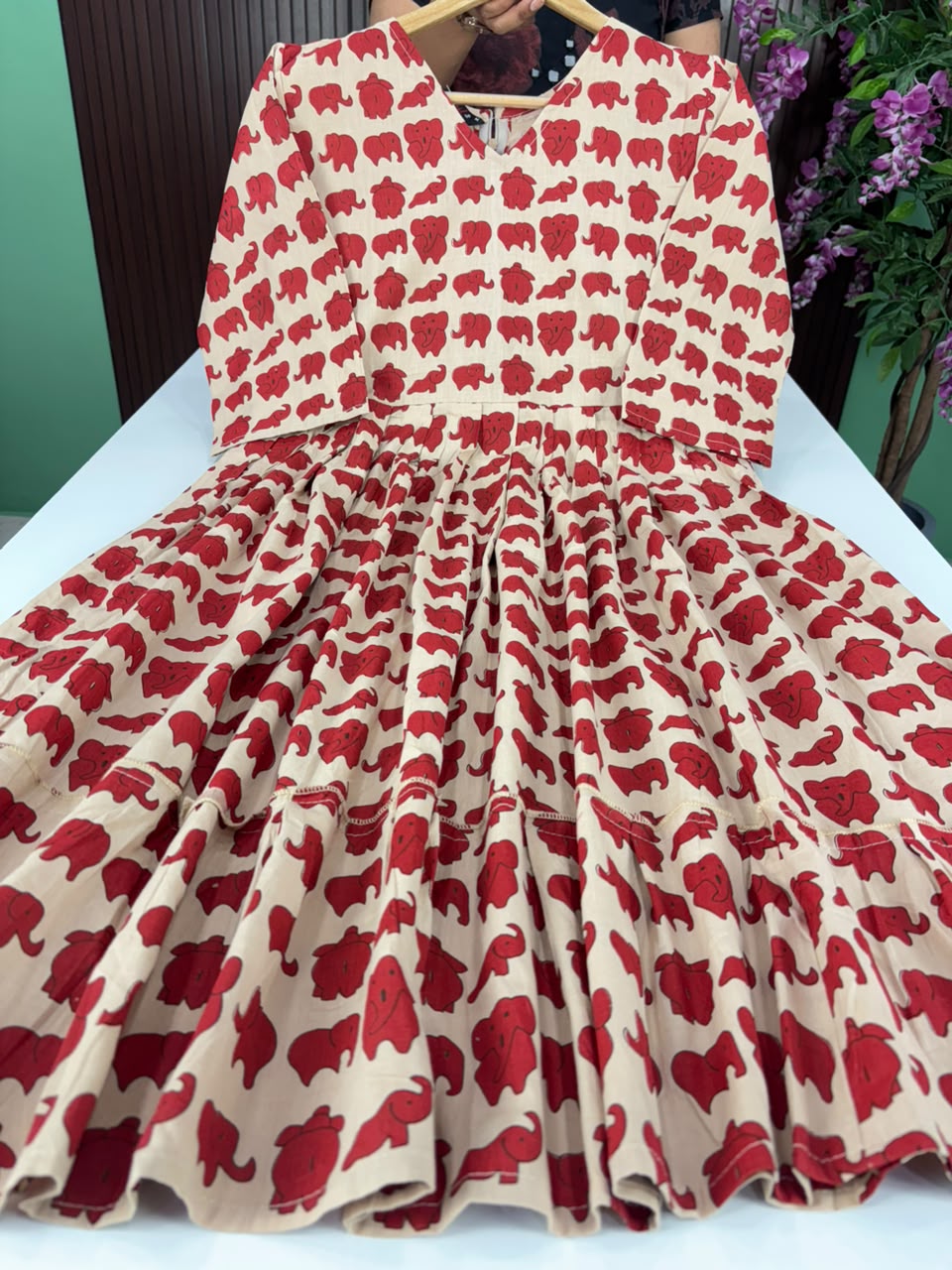 SS8827 Kalamkari Printed Cotton Frock
