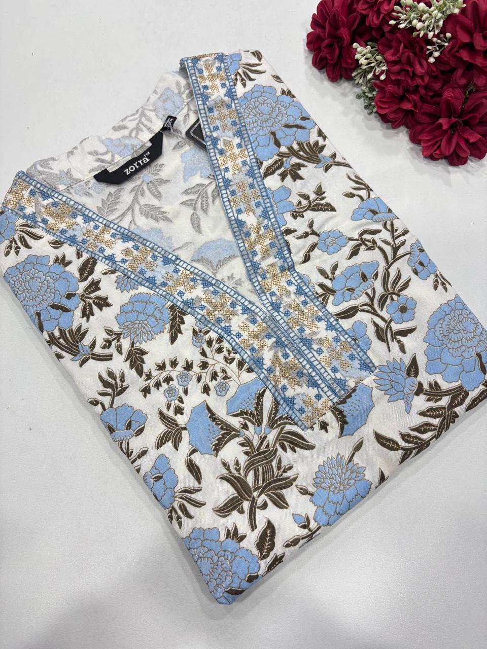 Regular Wear Cotton Side Open Kurti