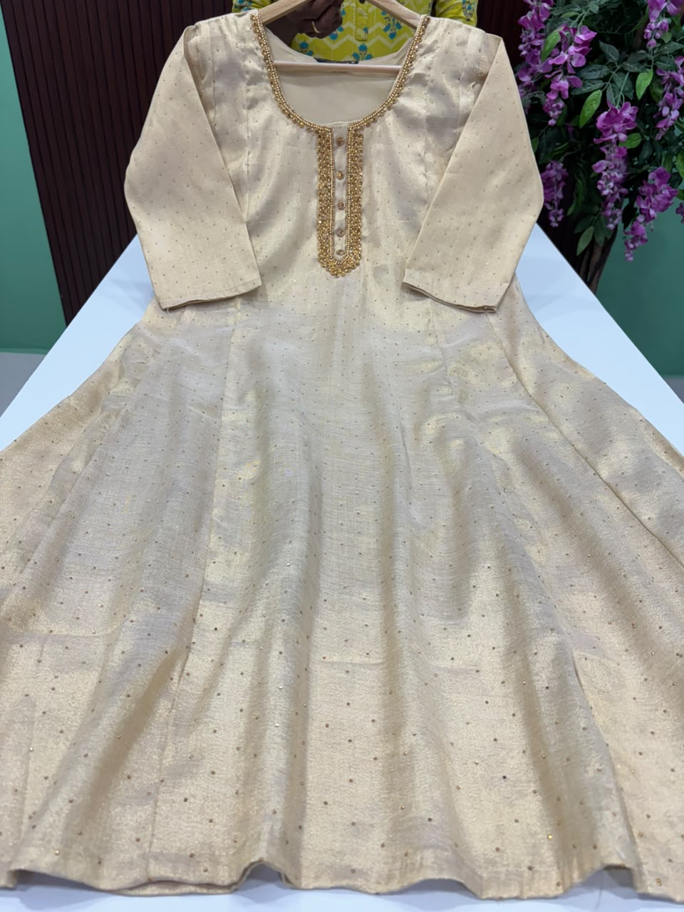 SS8916 Elegant Shimmer Tissue Silk Frock