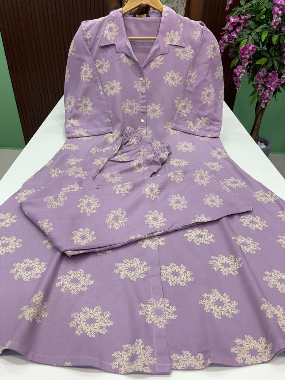 SS8936 Shirt Collar Rayon Co-ord Set