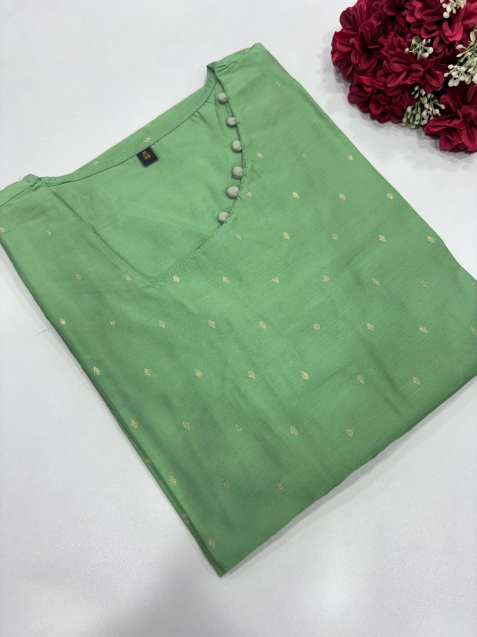 SS8957 Silk Printed Side Open Kurti