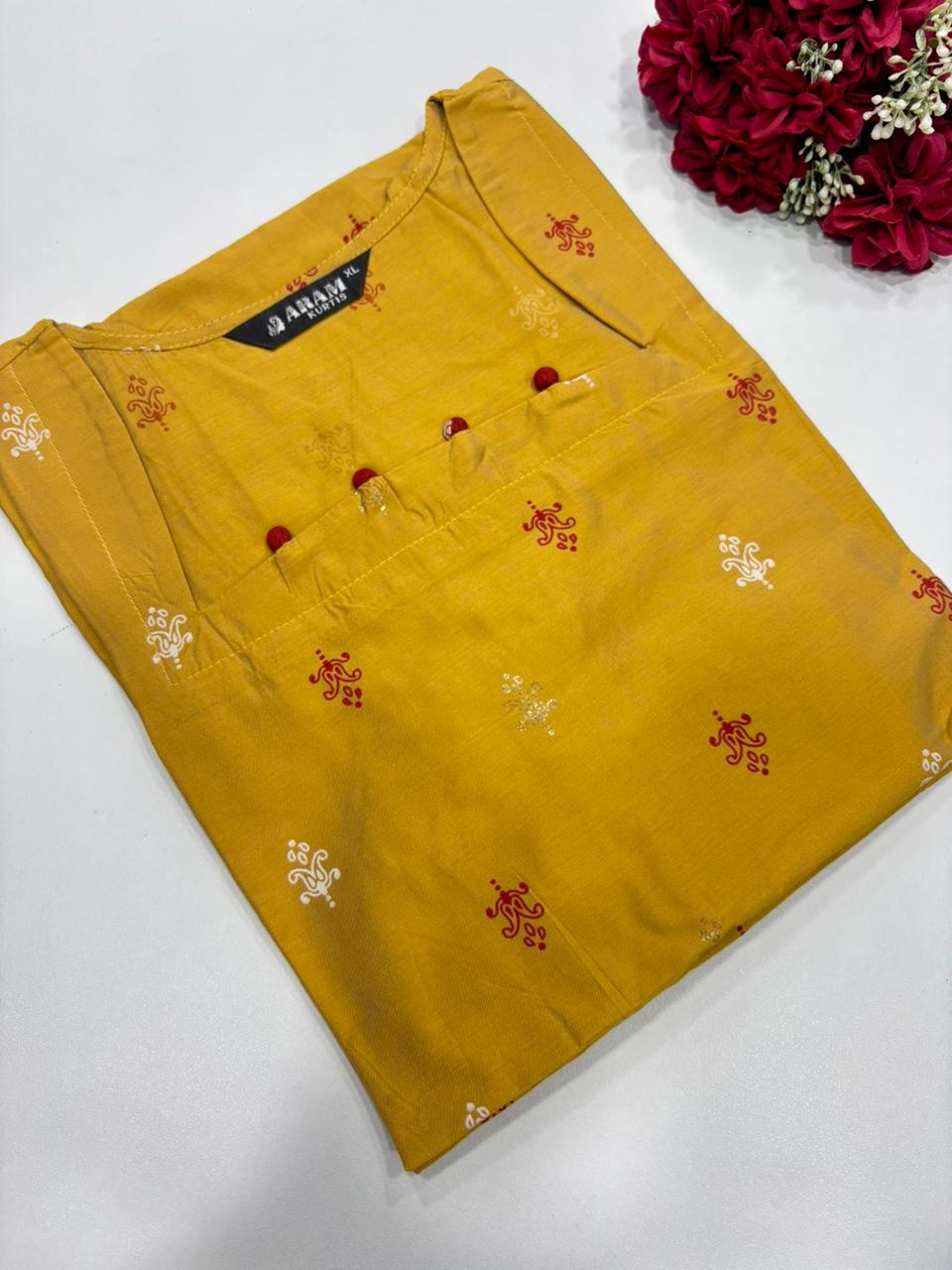 SS8958 Silk Printed Side Open Kurti